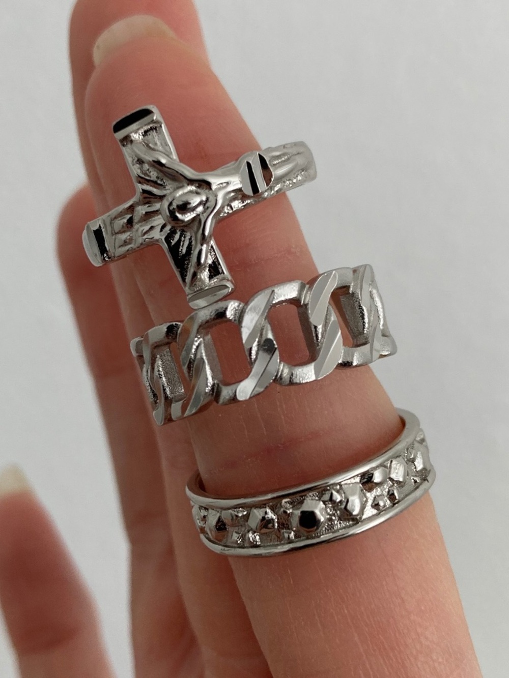 Vanessa Mooney SZ7 Ring SET Silver Stackable layering cocktail Rings Silver Set